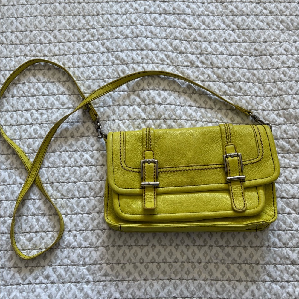 The Sak Neon Yellow Leather Crossbody Bag